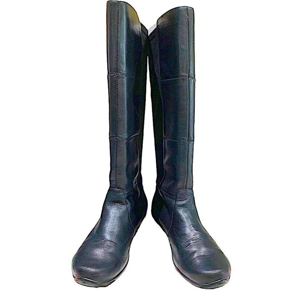 Dansko Tall 50/50 Leather Pull on Boot Black Size 6